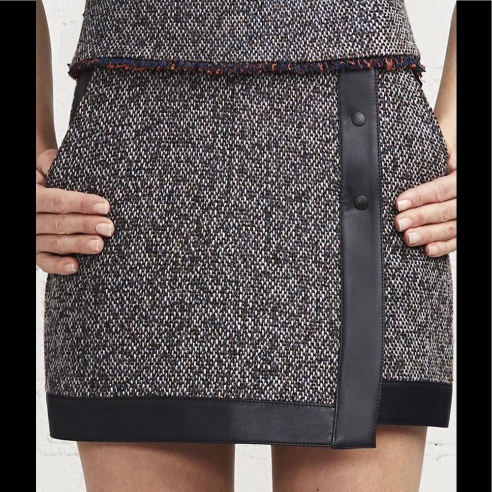 BAILEY/44 Wild Raspberries Skirt Tweed fauxLeather